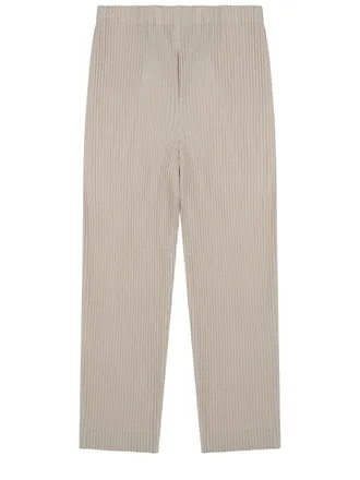 Homme Pliss&eacute; Issey Miyake Pleated Straight-Leg Mid-Rise Trousers Pants