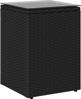 vidaXL Mesa Lateral Negro Rat&aacute;n Sint&eacute;tico Vidaxl