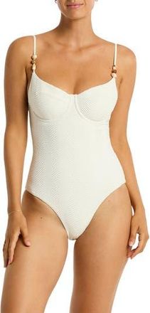 Sea Level Australia Caracus Balconette Underwire One-Piece Swimsuit in Coconut at Nordstrom Rack, Size 12