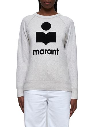 Isabel Marant Logo-Print Cotton Sweatshirt - Beige