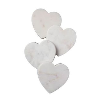 Be Home Marble Heart Coasters - Set of 4 in White at Nordstrom