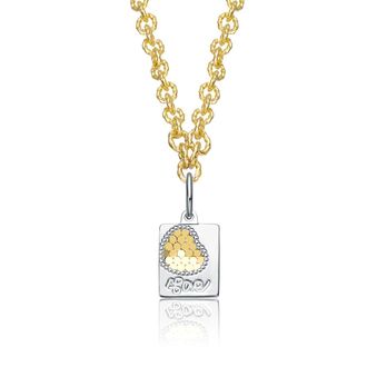 Rachel Glauber Two-Tone Boundless Love Dog Tag Pendant Necklace