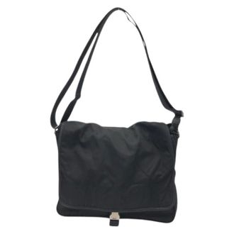 Prada Pre-owned Cross Body Bags, male, Black, Size: ONE SIZE Pre-owned Tessuto Nylon Shoulder Bag