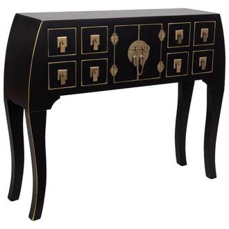Wanderlust Deco Recibidor de madera negro 98x26x80 cm