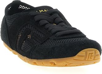 Balmain Womens Black Calfskin Athletic Sneakers