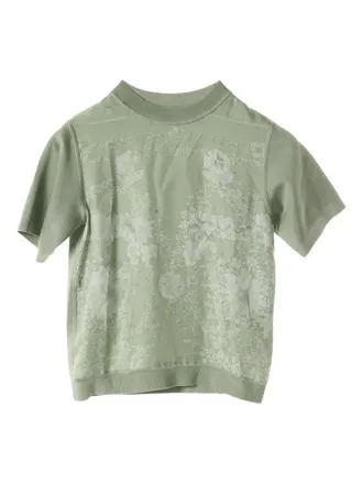 Herm&egrave;s 2010s gebreide top met bloemenprint - Groen