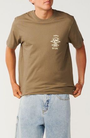 Rip Curl Search Icon Organic Cotton Graphic T-Shirt in Walnut at Nordstrom, Size Xx-Large