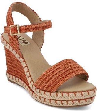 Mia Milazzo Platform Wedge in Rust Raffia at Nordstrom, Size 8.5