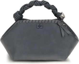 Ganni Borsa a Spalla Bou con Manico Intrecciato - - Bags - Donna - Blu - ONE SIZE