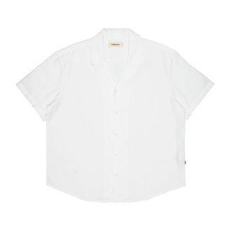 Thinking Mu Hennep Shirt - Heren - Korte mouwen Overhemden - Wit - L - Hennep - Overhemden