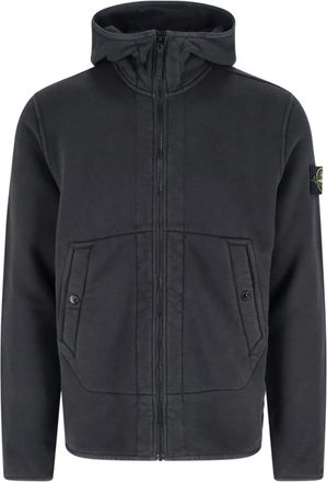 Stone Island Hoodie met logopatch - Zwart