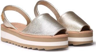 Toni Pons ALAIOR-P - Womens Leather Wrap with Platform, gold, 6 UK