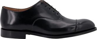 Churchs Zwarte platte schoenen met veters - Heren - Nette schoenen - Zwart - 43 EU - Leer - Schoenen