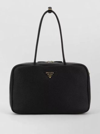 Prada leather shoulder bag featuring double handles