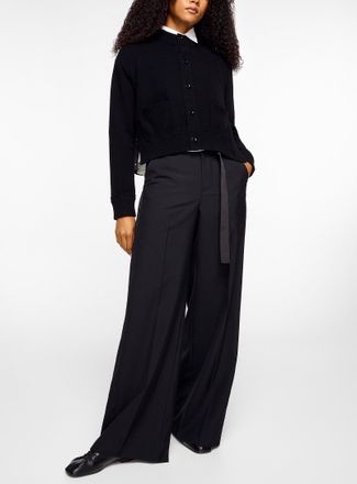 sacai Womens Satiny stripes pure wool tuxedo pant