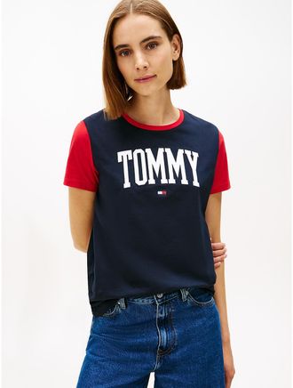 Tommy Hilfiger Womens Varsity Tommy Logo T-Shirt - Navy - S