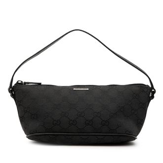 Gucci Pre-owned Womens Gg Canvas Boat - Black Textile - One Size