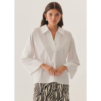 Exquise Lucia V Neck Blouse in White at Nordstrom, Size X-Large