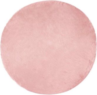 vidaXL Faux Sheepskin Rug Tafalla Pink Ø 160 cm Polyester vidaXL