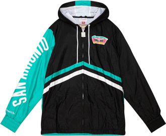 Mitchell & Ness x NBA San Antonio Spurs Undeniable Full Zip Windbreaker Black OJZP3409-SASYYPPPBLCK
