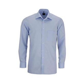 Olymp Olymp, Heren, Overhemden, Blauw, Maat: M Katoen