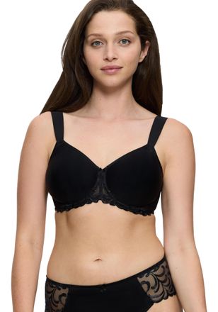 Triumph Minimizer-BH TRIUMPH Modern Finesse W01, Damen, Gr. 90, Cup C, schwarz, Microtouch, Obermaterial: 65% Polyamid, 21% Elasthan, 14% Polyester, BHs Minim