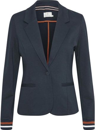 Kaffe Gestreepte Midnight Blazer met Sportieve Touch - Dames - Blazers - Blauw - S - Leer - Jassen