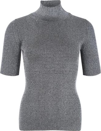 Missoni Ribbed Wool Turtleneck Top - Dames - Coltruien - Grijs - XS - Wol - Truien & Vesten