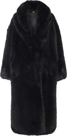 Elisabetta Franchi Cappotto in pelliccia sintetica - Nero