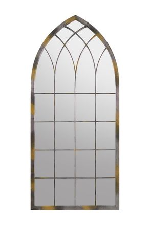 MirrorOutlet Somerley Rustic Arch Full Length Large Metal Garden Mirror 161 x 72 CM in Silver