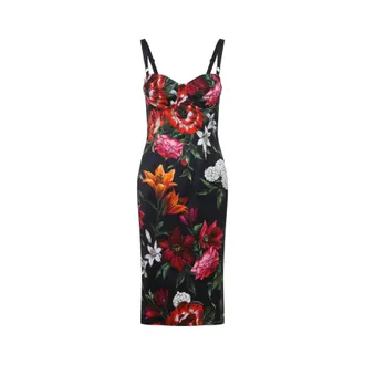 Dolce & Gabbana Multicolor Anemones Midi Dress-Donna