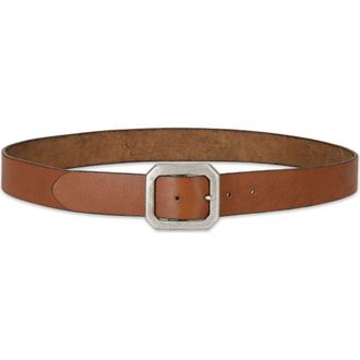 Fortela Oregon Leather Belt in Ecru at Nordstrom, Size 90