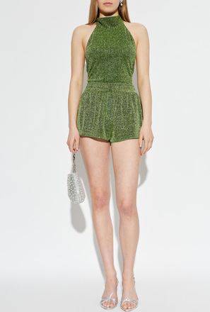 Os&eacute;ree Shorts With Lurex Thread, Womens, Green
