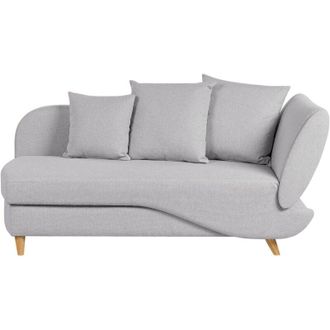 Beliani Beliani - Chaise Longue in tessuto grigio chiaro lato destro con contenitore Meri