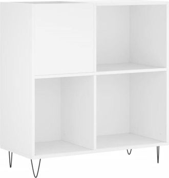 vidaXL Mueble para discos madera contrachapada blanco 84,5x38x89 cm vidaXL