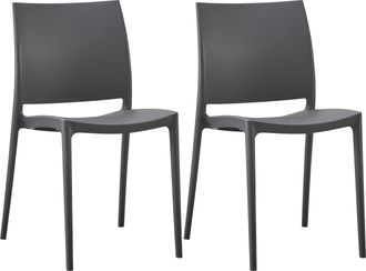 Clp Juego De 2 Sillas De Jard&iacute;n Meton Gris Oscuro