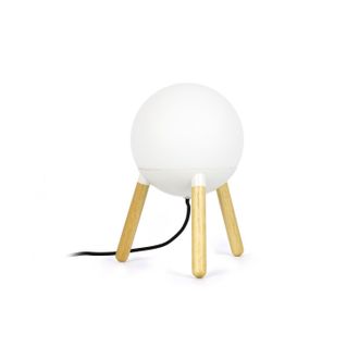 Faro Barcelona Faro Mine - L&aacute;mpara 1 Light Table Globe Blanco, Madera, E27