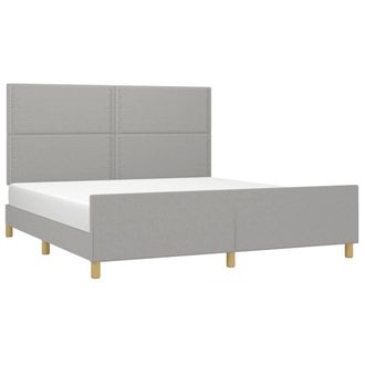 vidaXL Cama Sin Colch&oacute;n Tela Gris Claro 180x200 Cm Vidaxl