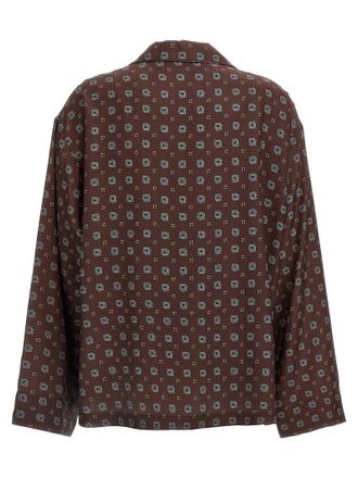 Moschino Geometric Silk Print Shirt - Brown