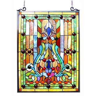 Chloe Lighting Tiffany-glass Victorian Window Panel 18x24