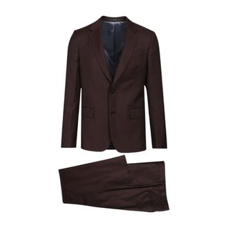 Paul Smith Kostuums, Heren, Bruin, XL, Wol, Op maat gemaakte single-breasted wollen pak