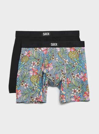 Saxx Mens 6 black/exotic boxer briefs VIBE XTRA 2-pack