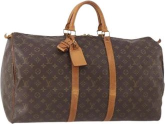 Louis Vuitton Pre-owned Boston Bag - Dames - Vintage Weekendtas - Bruin - ONE Size - Leer - Vintage