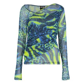 Versace Jeans Couture Long Sleeve Tops, female, Multicolor, Size: XS Tulle Top