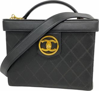 Chanel Black Leather Vanity Bag (Pre-Owned)