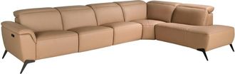 Angel Cerd&aacute; Sof&aacute; chaise longue relax modular derecho piel marr&oacute;n