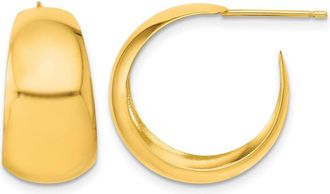 Diamond2Deal 10k Yellow Gold Small Fancy Huggie Hoop Earrings