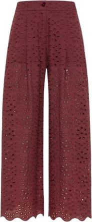 Momoni Stijlvolle Broek - Dames - Wijde Broeken - Rood - L - Broeken