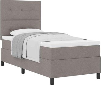 vidaXL Box Spring Bed with Mattress Taupe 90 x 190 cm Fabric vidaXL