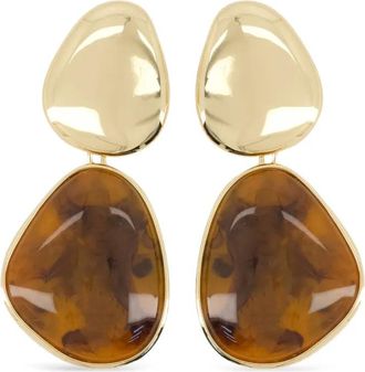 Self Portrait Orecchini con occhio di tigre - Oro